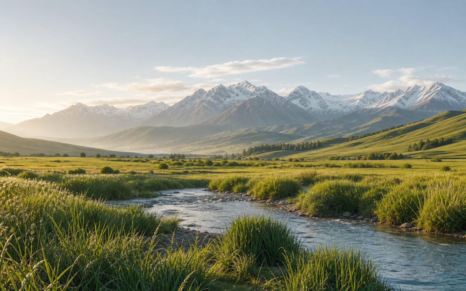 新西蘭天然牧場與山脈風景